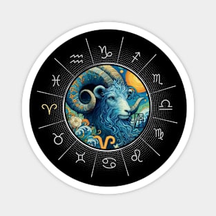 ZODIAC Aries - Astrological ARIRS - ARIRS - ZODIAC sign - Van Gogh style - 2 Magnet